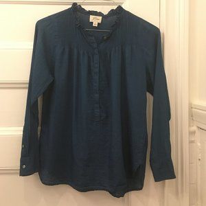 J. Crew Indigo Cotton Blouse